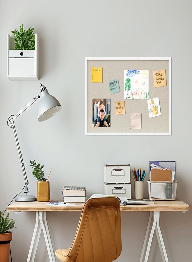 DAHAPYBOO Cork Board with Linen White,Bulletin Board 30"x20" Hanging Corkboards for Office Home School Message Board or Vision Board Decoration. - Image 5